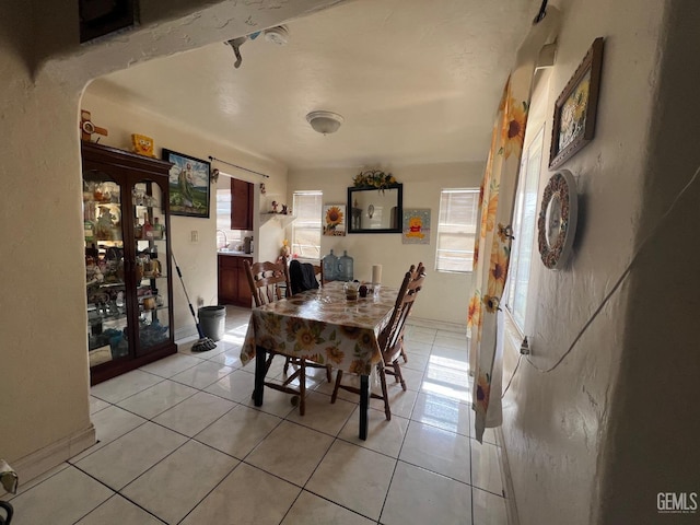 view of tiled dining area