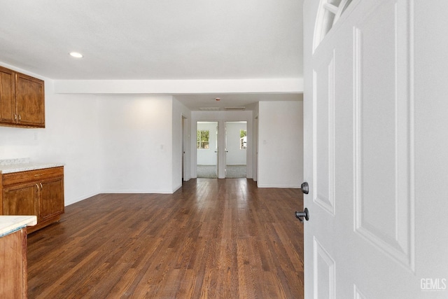 438 Cedar Ave, Earlimart, CA 93219 - foyer entrance with dark wood-style flooring, baseboards, and recessed lighting