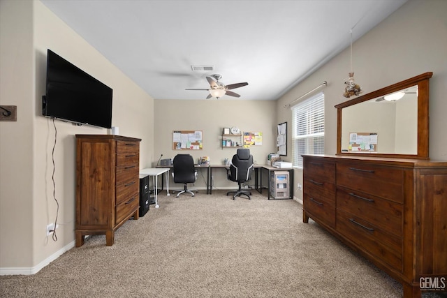 9221 Via Lugano, Bakersfield, CA 93312 - office space with light carpet, a ceiling fan, and baseboards