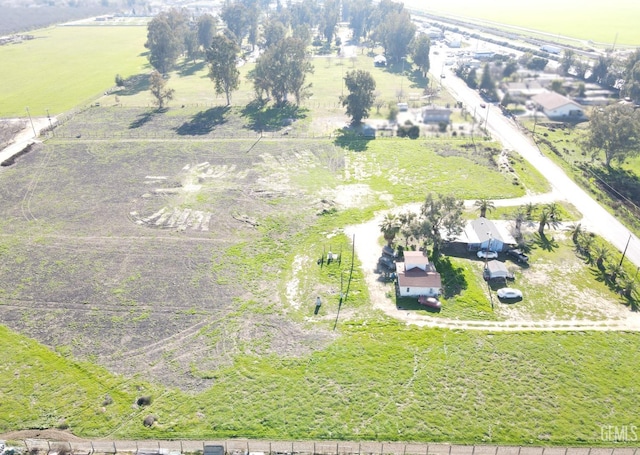 drone / aerial view with a rural view
