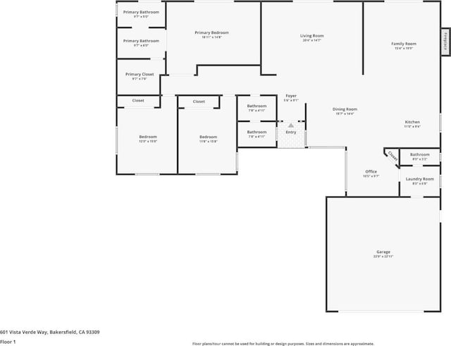 601 Vista Verde Way, Bakersfield, CA 93309 - view of property floor plan