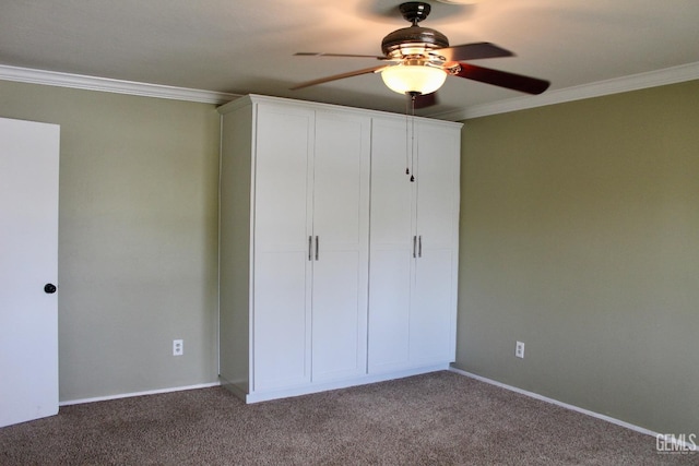 6813 Melones Ct, Bakersfield, CA 93309 - unfurnished bedroom featuring baseboards, crown molding, and carpet flooring