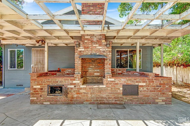 120 Pacific St, Bakersfield, CA 93305 - view of patio / terrace featuring a pergola