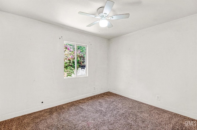 120 Pacific St, Bakersfield, CA 93305 - unfurnished room featuring carpet flooring, a ceiling fan, and ornamental molding