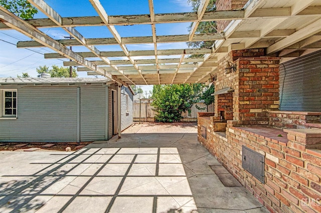120 Pacific St, Bakersfield, CA 93305 - view of patio / terrace featuring a pergola