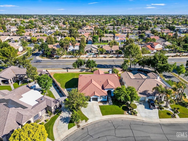 aerial view featuring a residential view