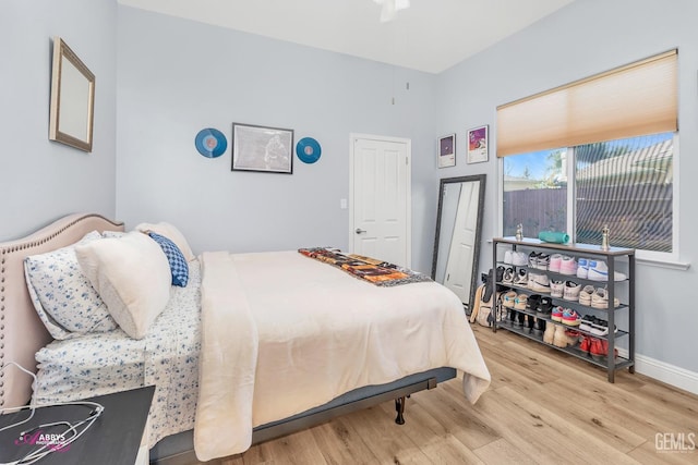 bedroom featuring light hardwood / wood-style floors