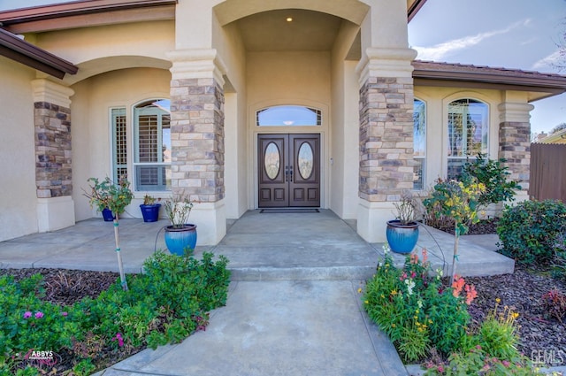 doorway to property with french doors