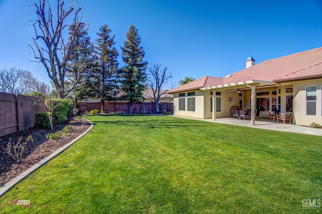 view of yard with a patio