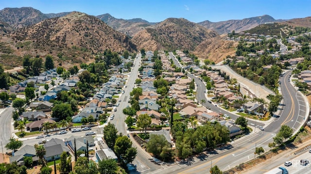 aerial view with a residential view and a mountain view