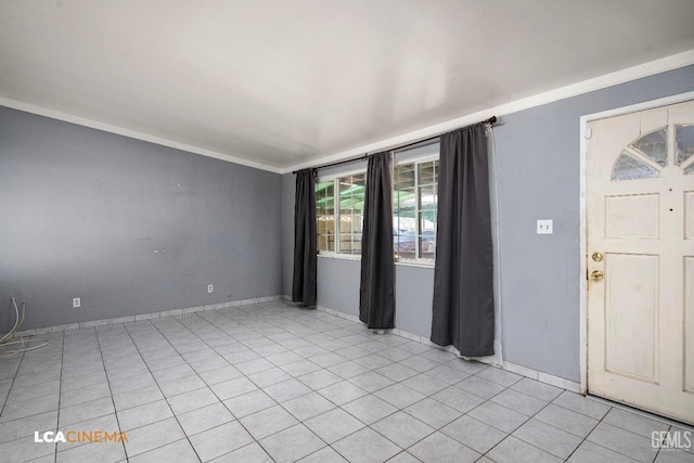 interior space with ornamental molding