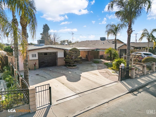 ranch-style home with a garage