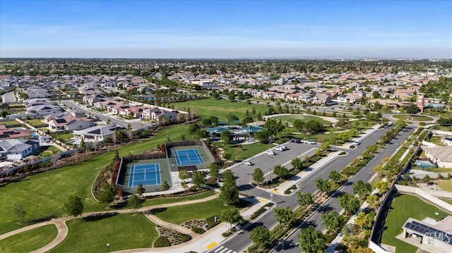 aerial view with a residential view