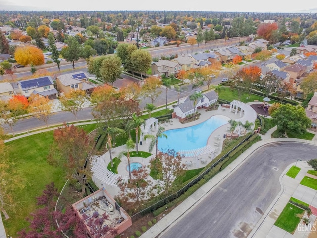 drone / aerial view with a residential view