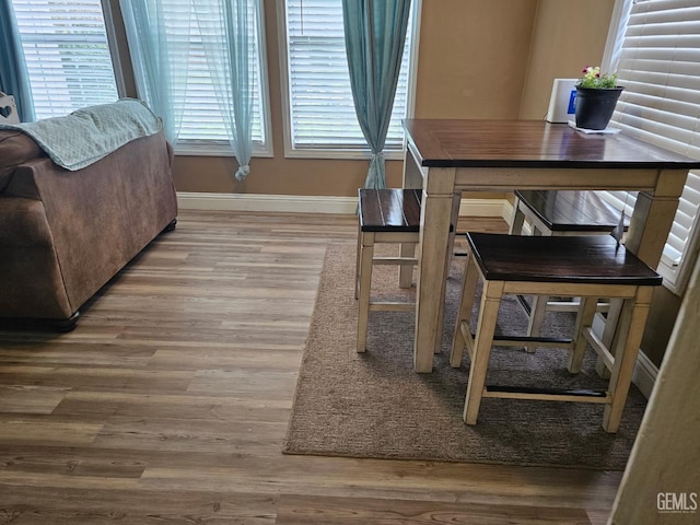 dining area featuring hardwood / wood-style floors