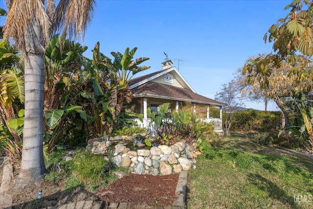 exterior space with covered porch