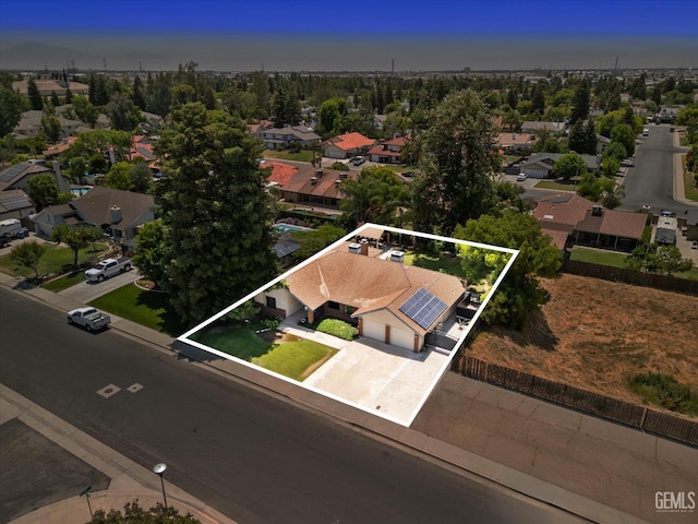 6801 Weldon Ave, Bakersfield, CA 93308 - aerial perspective of suburban area featuring property parcel outlined