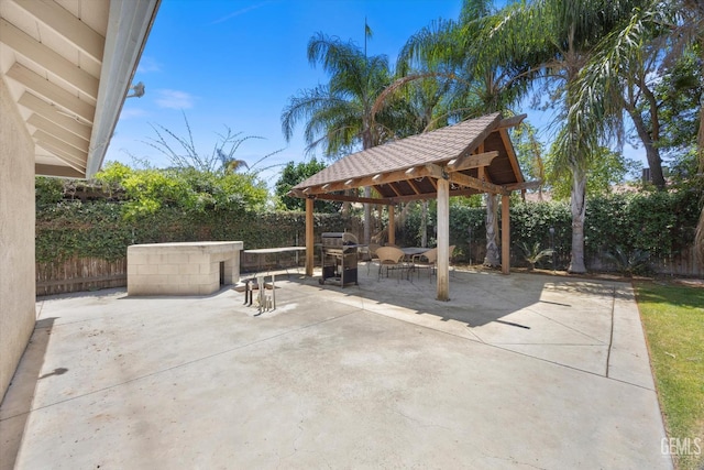 6801 Weldon Ave, Bakersfield, CA 93308 - fenced backyard featuring a gazebo and a patio area