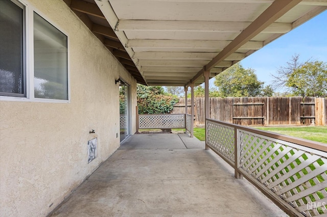 view of patio / terrace with fence