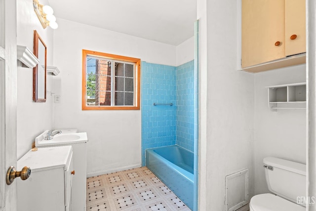 102 Wetherley Dr, Bakersfield, CA 93309 - bathroom with vanity, toilet, and bathing tub / shower combination