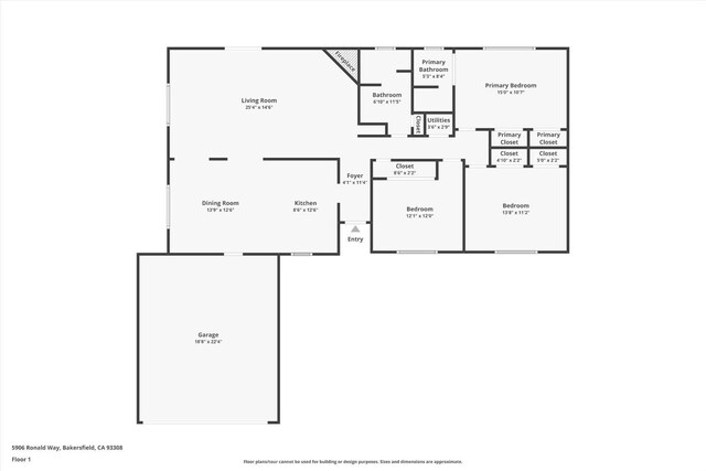 5906 Ronald Way, Bakersfield, CA 93308 - view of home floor plan