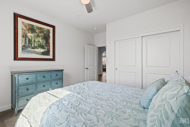 713 Winooski Ct, Bakersfield, CA 93314 - bedroom with a closet and ceiling fan