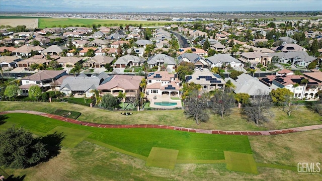 aerial view with a residential view