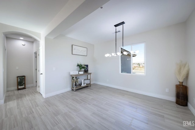 view of unfurnished dining area