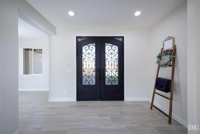 foyer with french doors