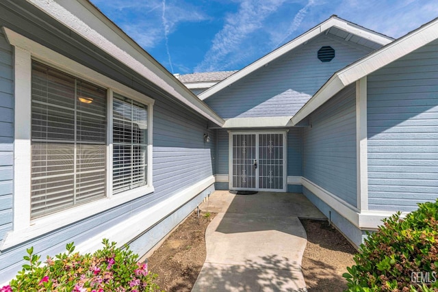 entrance to property with french doors