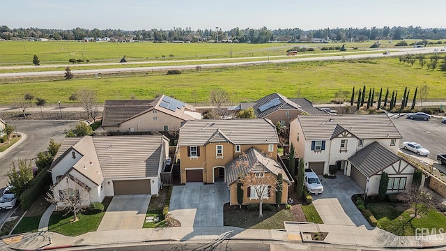 drone / aerial view with a rural view