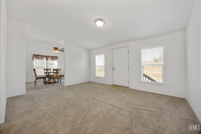 11543 Jay Dr, Caliente, CA 93518 - entrance foyer with a ceiling fan and carpet floors
