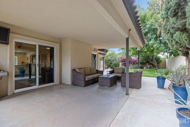 401 Via Carisma, Bakersfield, CA 93309 - view of patio / terrace featuring an outdoor hangout area