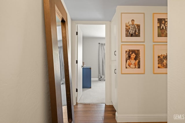 401 Via Carisma, Bakersfield, CA 93309 - hall with dark wood-style flooring and baseboards
