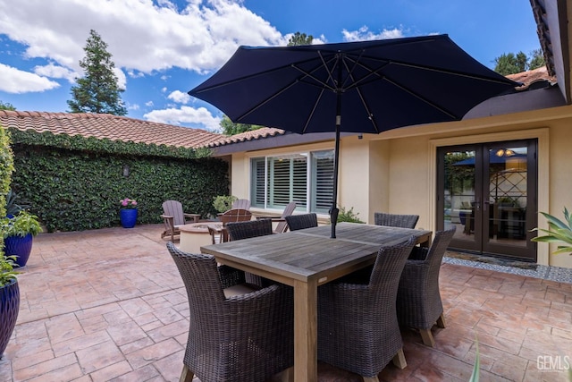 401 Via Carisma, Bakersfield, CA 93309 - view of patio / terrace with french doors and outdoor dining space