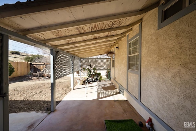 view of patio / terrace with fence