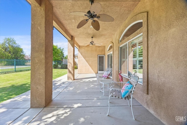 9005 Via Lugano, Bakersfield, CA 93312 - view of patio / terrace featuring ceiling fan