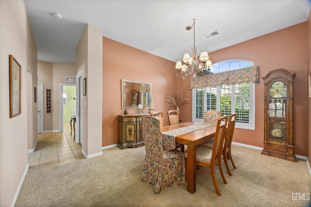 9005 Via Lugano, Bakersfield, CA 93312 - carpeted dining space featuring a chandelier and baseboards