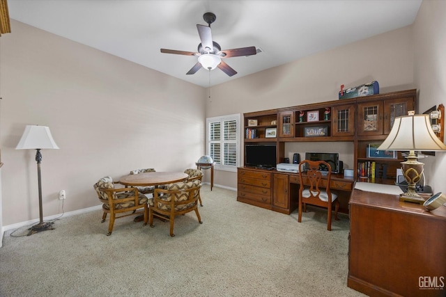 9005 Via Lugano, Bakersfield, CA 93312 - office space featuring a ceiling fan, light colored carpet, and baseboards