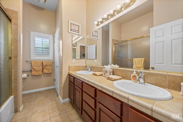 9005 Via Lugano, Bakersfield, CA 93312 - full bathroom with tile patterned floors and double vanity