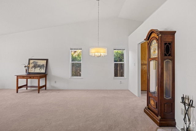 10400 Walnut Creek Ct, Bakersfield, CA 93311 - carpeted spare room with a chandelier and lofted ceiling