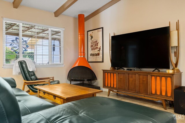 2924 Elm St, Bakersfield, CA 93301 - living area featuring beam ceiling