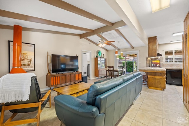 2924 Elm St, Bakersfield, CA 93301 - living room featuring a ceiling fan and light tile patterned floors