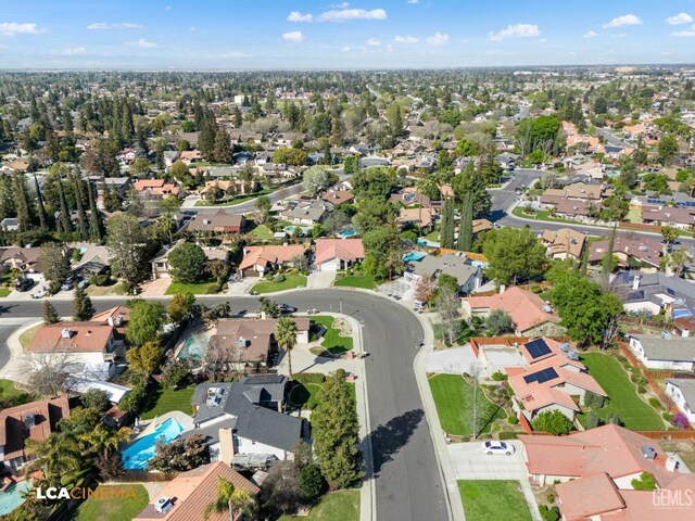 bird's eye view with a residential view