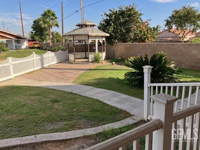 view of yard featuring a gazebo