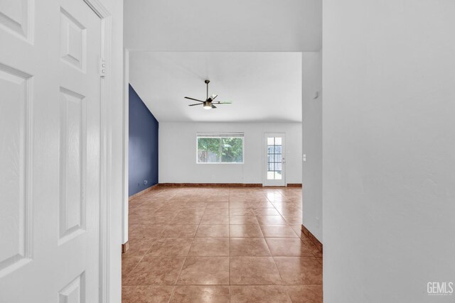 5403 Cascade Ridge St, Bakersfield, CA 93307 - empty room with ceiling fan and light tile patterned floors