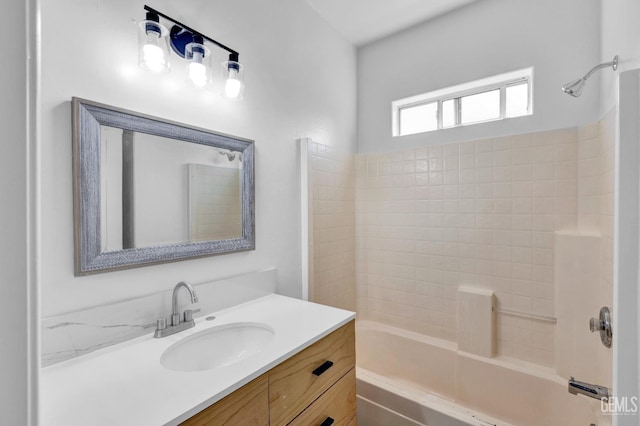 5403 Cascade Ridge St, Bakersfield, CA 93307 - bathroom featuring vanity and shower / washtub combination