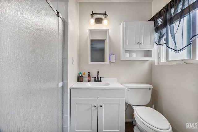 3700 Wenatchee Ave, Bakersfield, CA 93306 - full bathroom with vanity, toilet, and an enclosed shower
