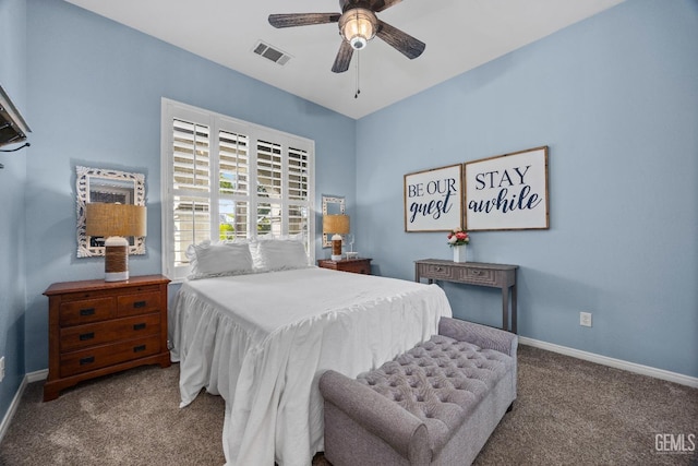 8628 Sandpines Dr, Bakersfield, CA 93312 - carpeted bedroom featuring baseboards and a ceiling fan