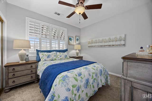 8628 Sandpines Dr, Bakersfield, CA 93312 - carpeted bedroom with baseboards and ceiling fan